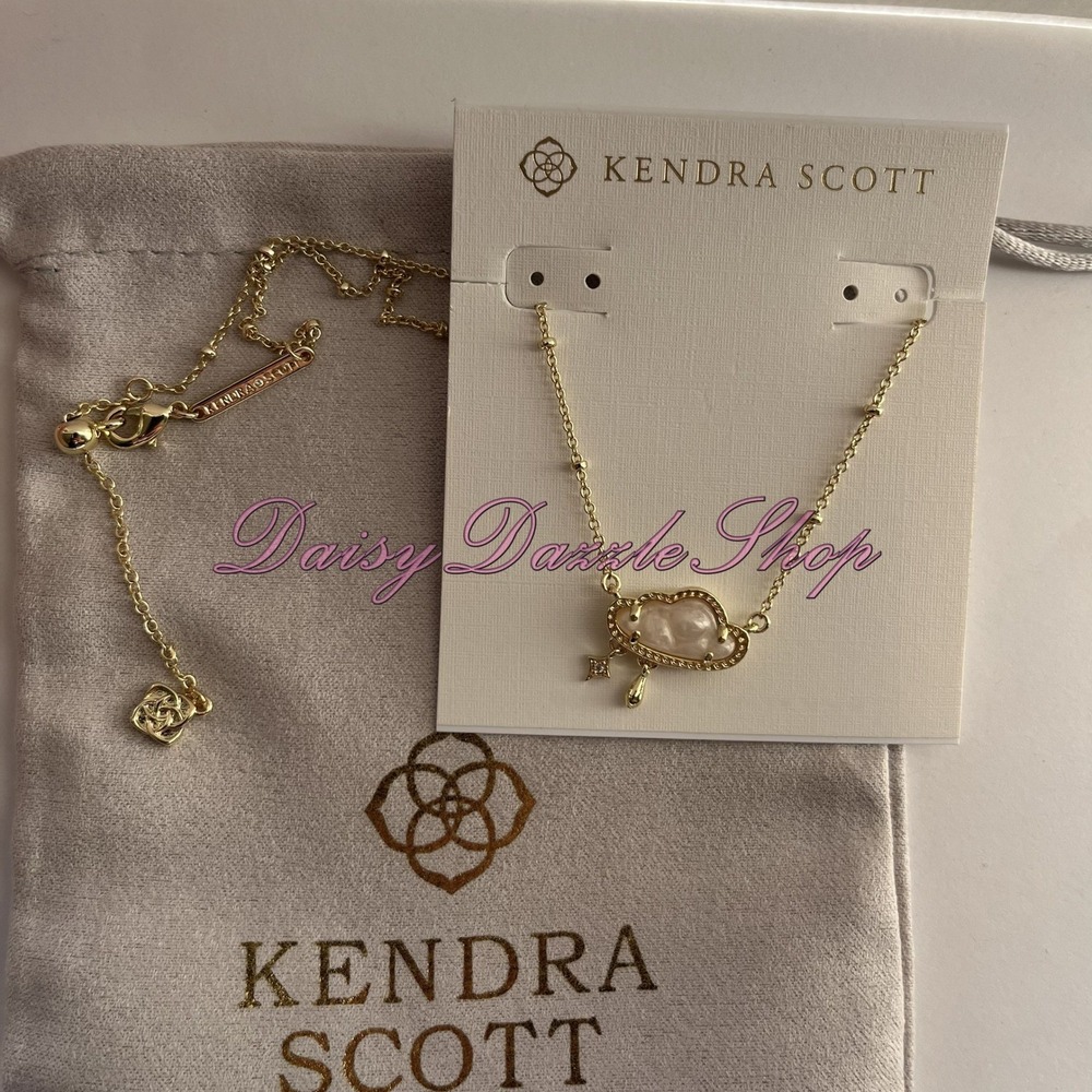 ✨New Kendra Scott Celeste Cloud Gold Short Pendant Necklace - Picture 6 of 7
